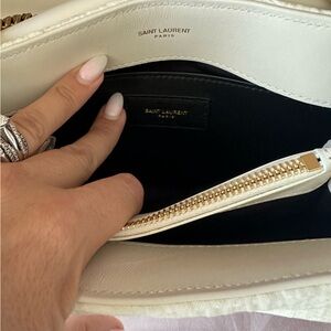 BRAND NEW SAINT LAURENT Small Loulou Puffer Chain Shoulder Bag Vanilla Ice NWT